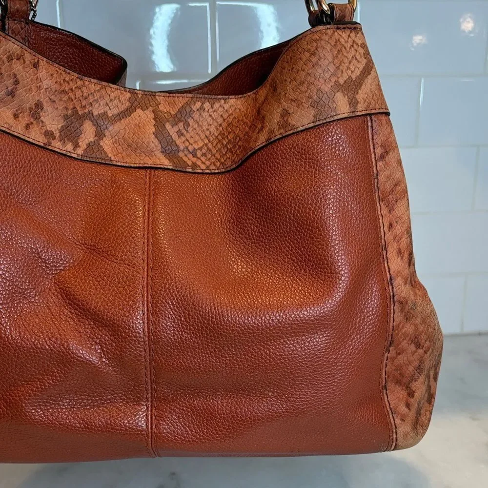 Coach Bag Purse Handbag Lexy Leather Snakeskin Pocketbook Shoulder Bag - HTF